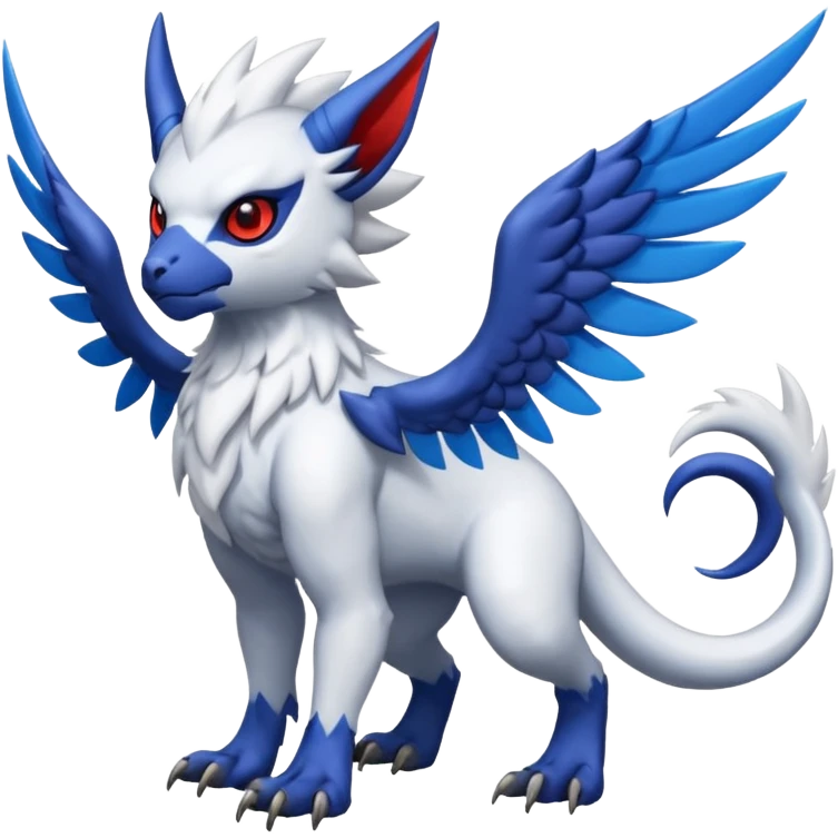 Garurumon-Trico-Absol-fusion-creature (full body emoji