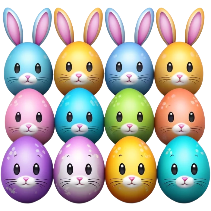 Easter eggs with Easter bunny emoji