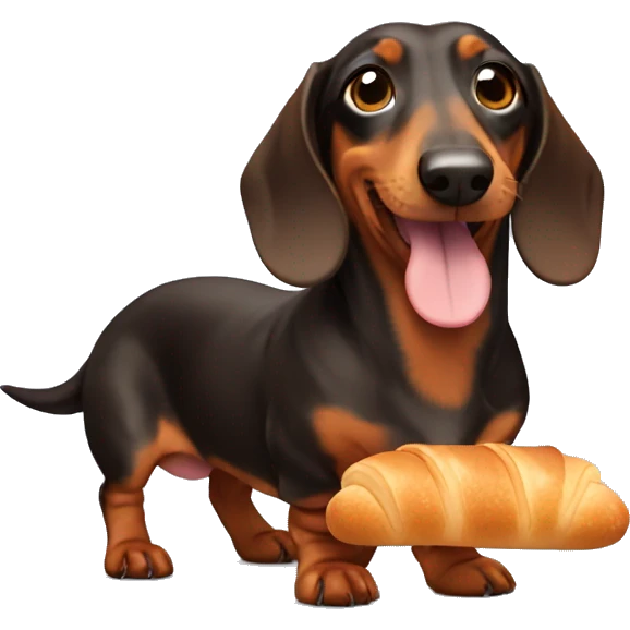 Dachshund with croissant emoji