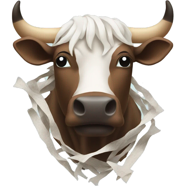 A shredded bull emoji