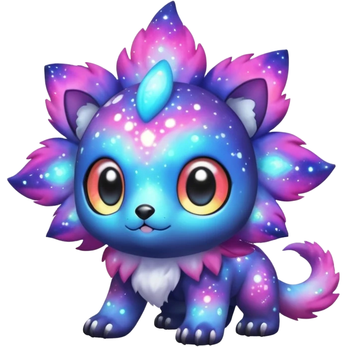 Cute shiny nebulae animal hybrid Fakemon full body emoji