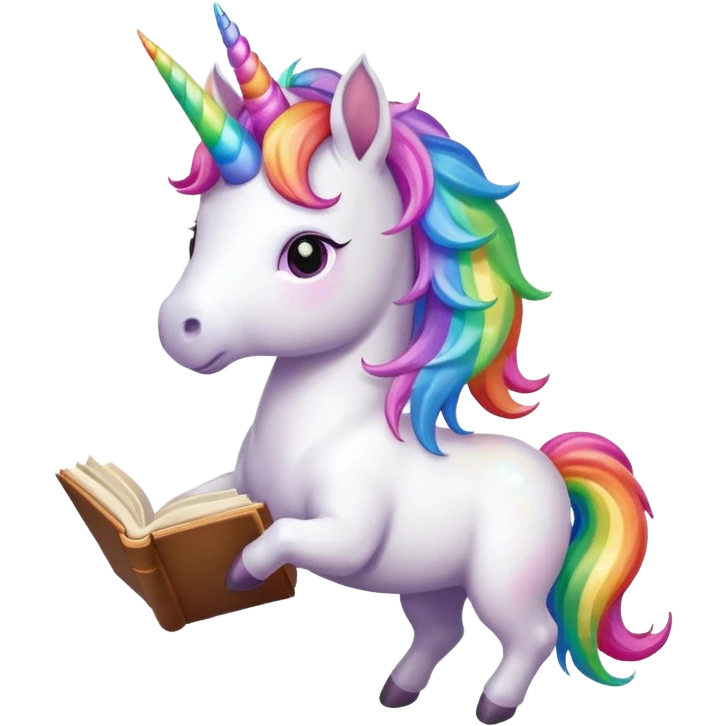 Unicorns read book
A full body of little majestic unicorn with rainbow mane holding an open book with magic sparks.












 emoji