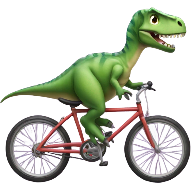 Dinosaur riding bike emoji