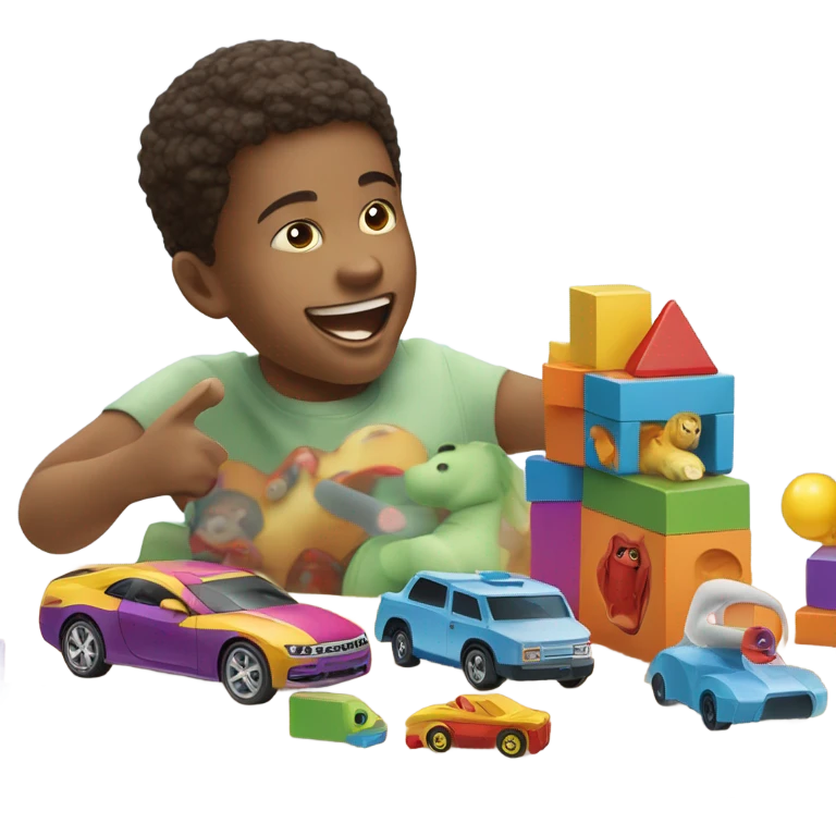 child playing with toys emoji