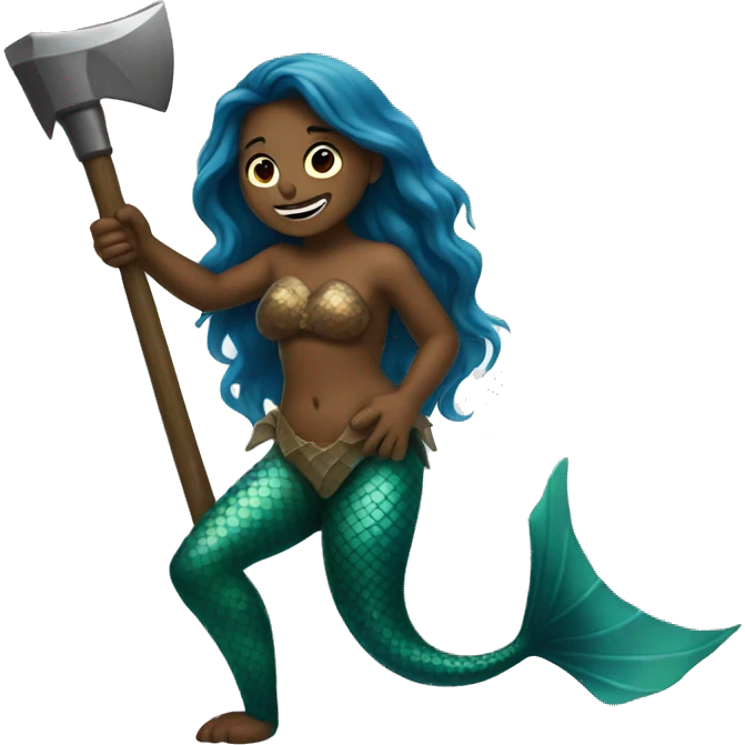 mermaid holding an axe emoji