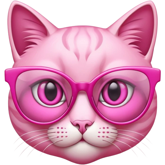 pink cat-eye glasses, retro style with upswept frames and pink lenses emoji
