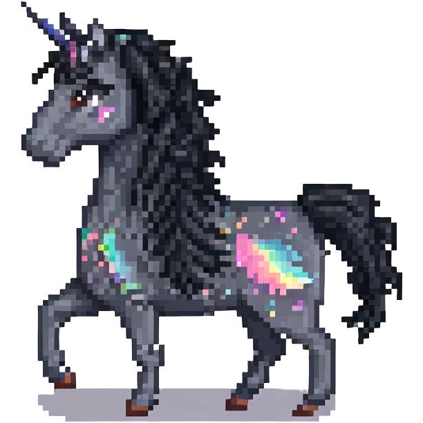 единорог черный лошадь, no background emoji