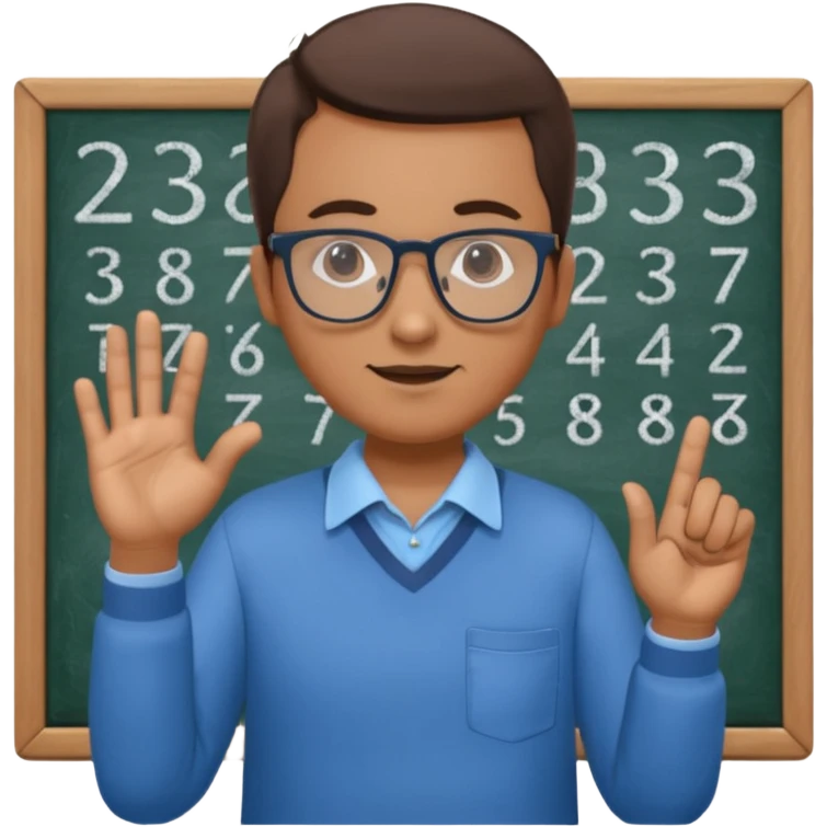 teacher teaching numbers on a blackboard
 emoji