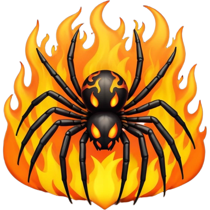 Burning spider emoji