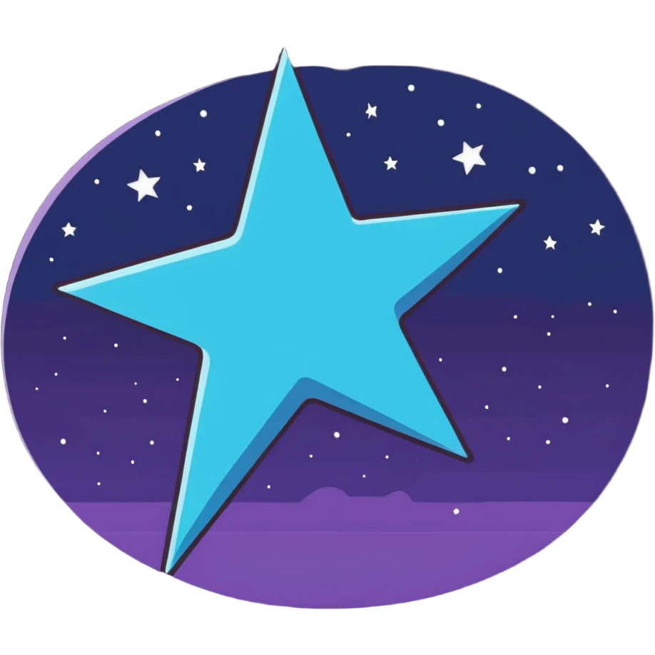 determined star in a dynamic pose in a night sky emoji