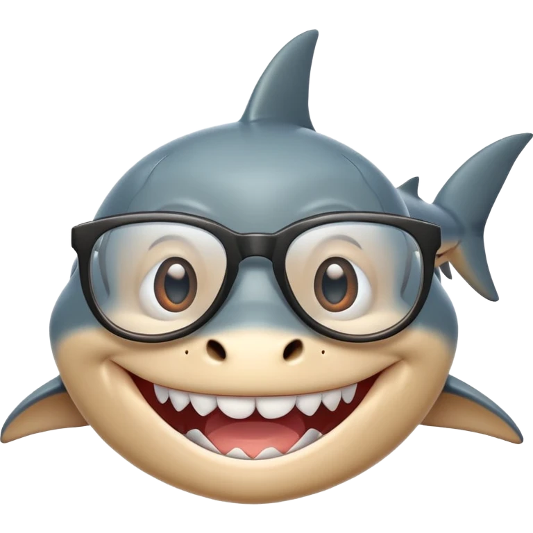 shark laughing with glasses emoji
