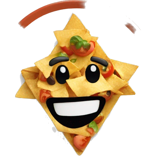 Smiling Supreme nachos on a plate emoji