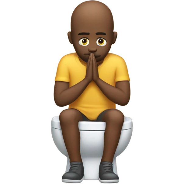Man praying on toilet emoji