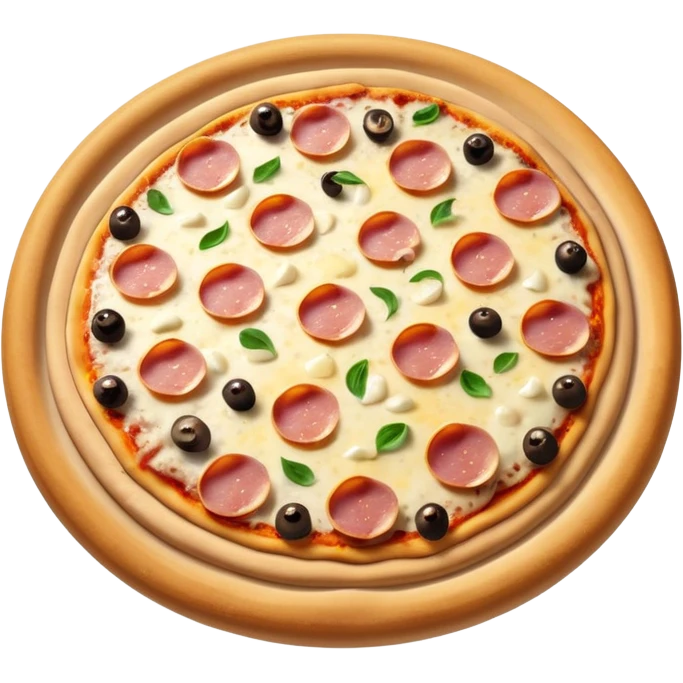 pizza with ham, mushroom and cheese emoji