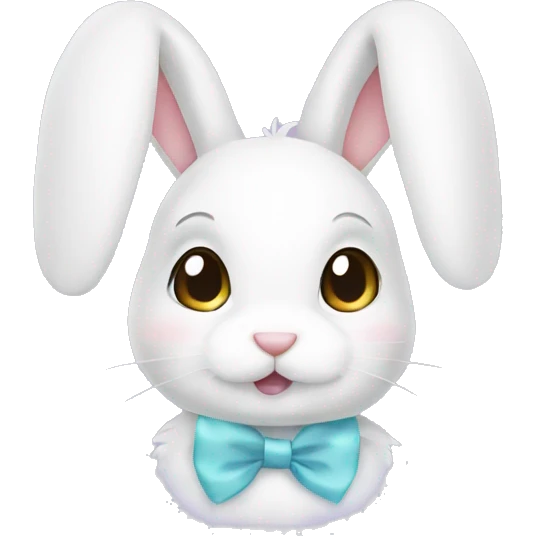 Cute bunny with a white bow emoji
