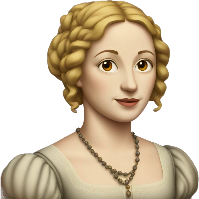 a framed portrait of a Renaissance woman emoji