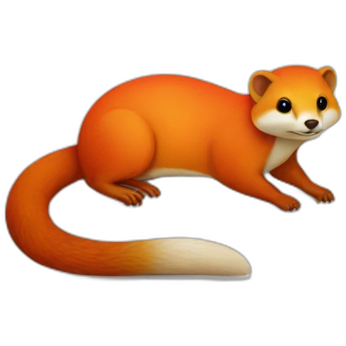 mongoose red white orange on a pillow emoji
