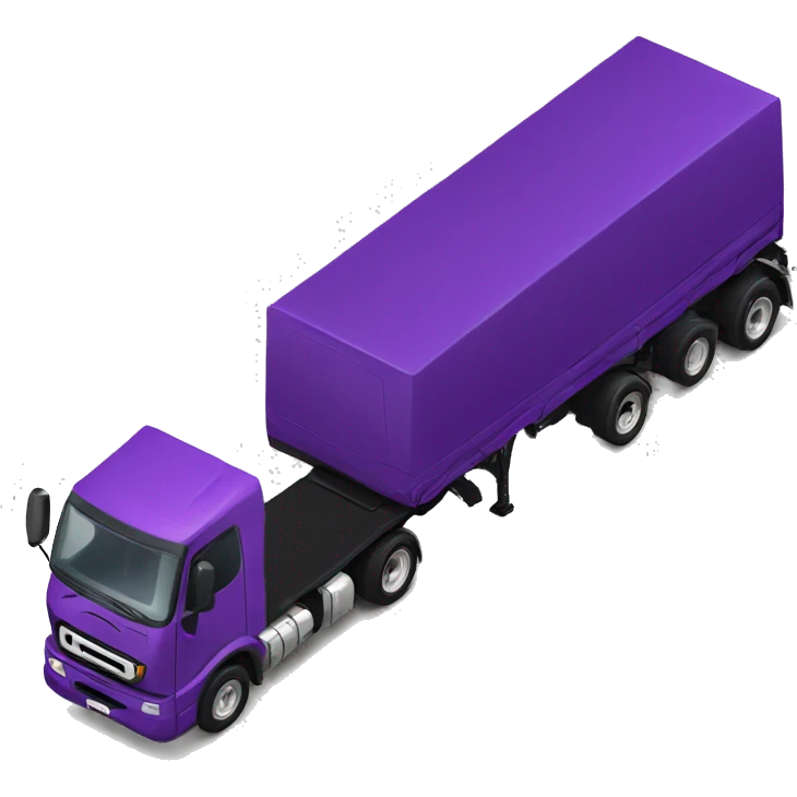 purple truck with black trailer emoji