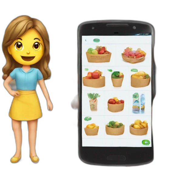 customer interaction gorcery store emoji