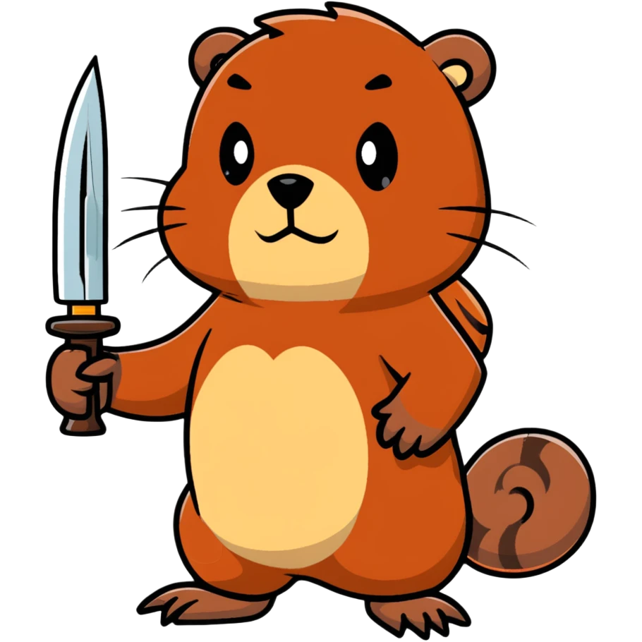 beaver with a weapon emoji