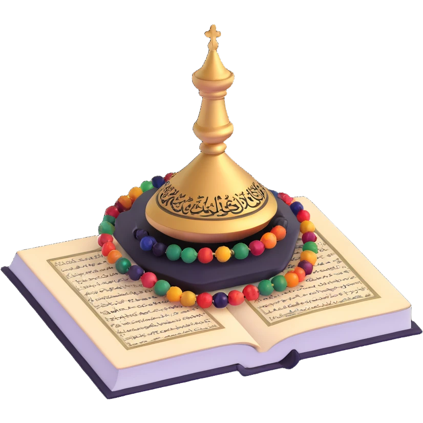 Quran with prayer beads emoji