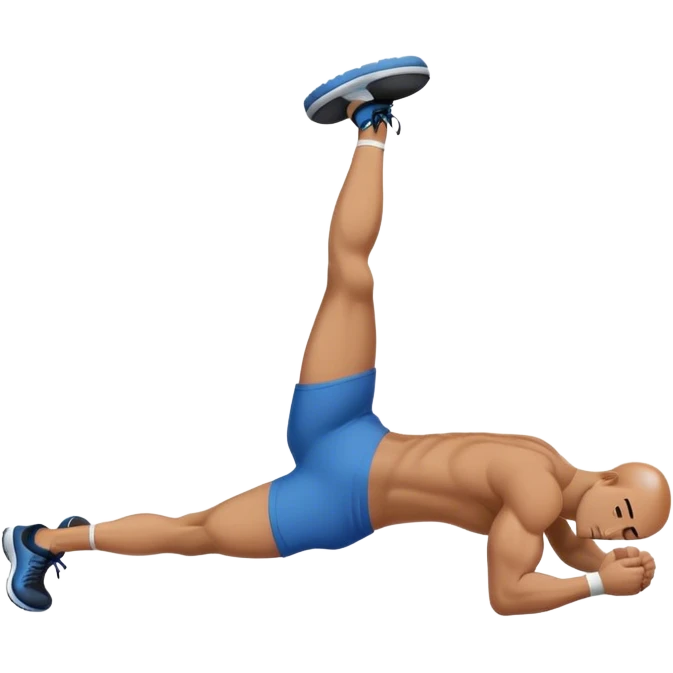 lying down man weighted glute bridges emoji