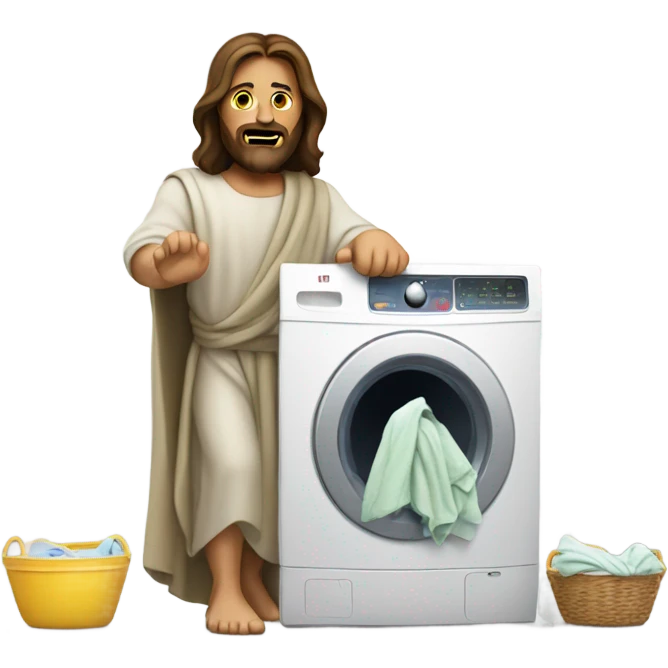 Jesus Christ doing laundry emoji
