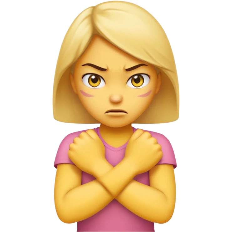 angry face girl emoji with arms crossed over each other in front  emoji