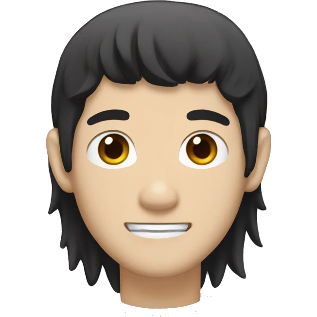 white skin color japanese man with black anime hair, make it from shoulders and create only one emoji emoji