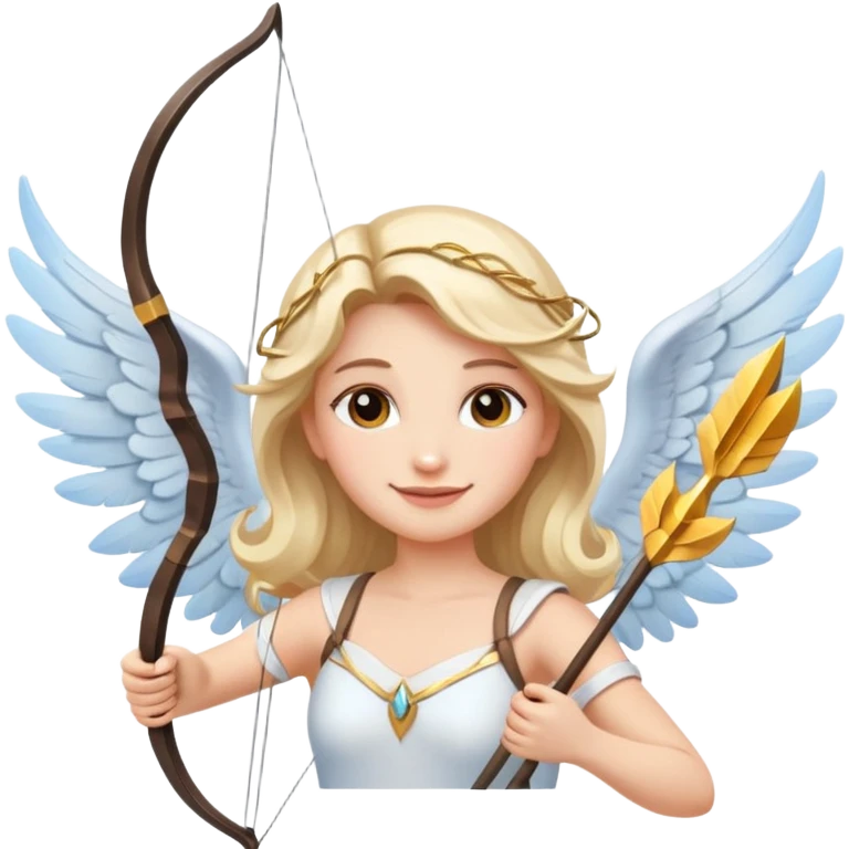Создай эмоджи как ангелочек со стрелой в руках любовный забыл их как называют с крыльями в небе будет любовный эмоджий emoji