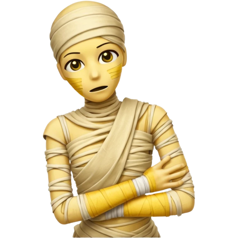 mummy Human figure wrapped in yellowed bandages, one arm stretched forward.
 emoji