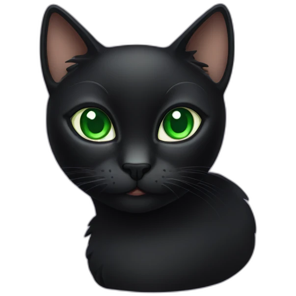Black cat with green eyes emoji