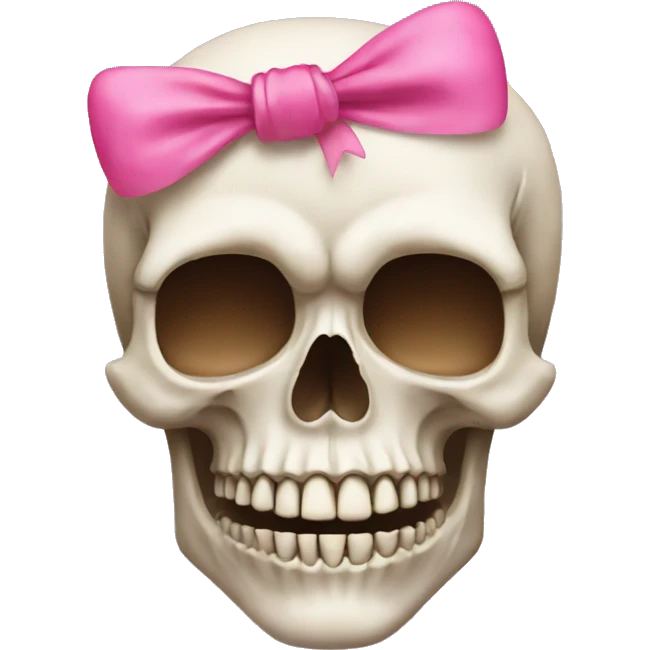 Skull with a pink bow emoji