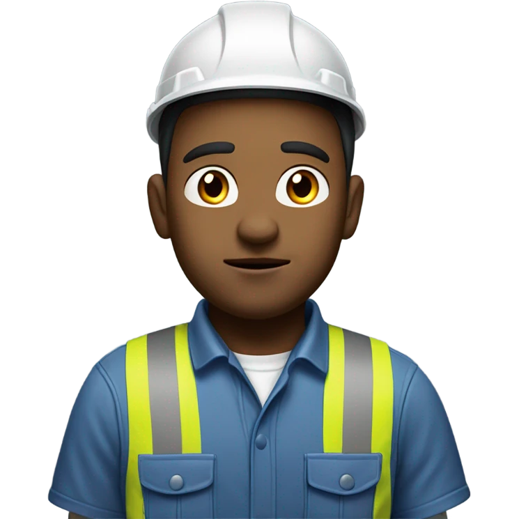 blue collar workers photorealistic serious emoji