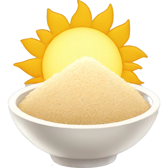 rice and sun emoji