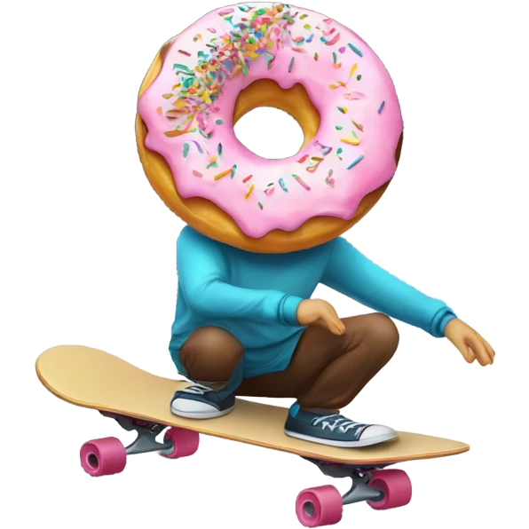 Donut riding a skateboard emoji