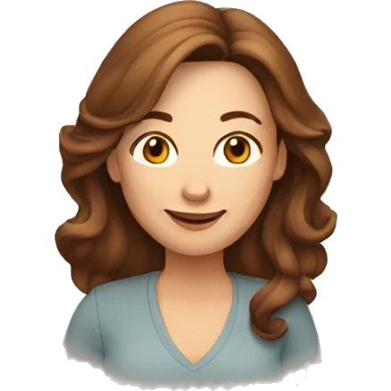 fun Woman in her 40s with half long brown hair  emoji
