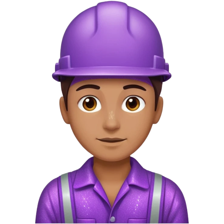 industrial worker wearing purple glittery clothes emoji