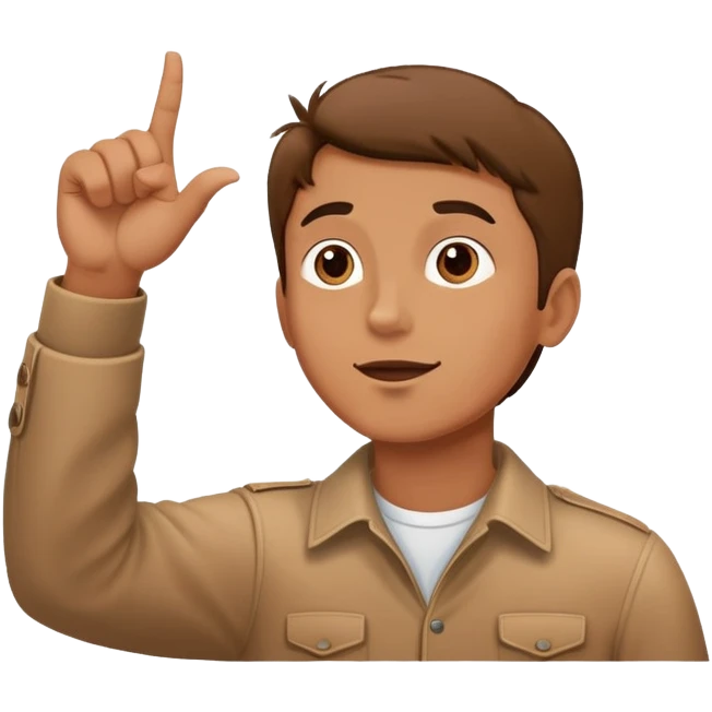 Un homme qui pointe du doigts le ciel avec ses deux main et il regarde le ciel  emoji