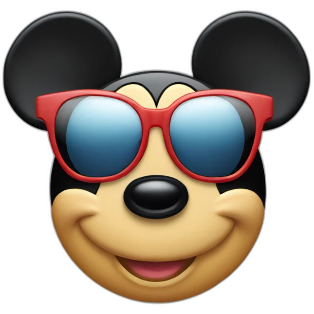 mickey mouse face with sunglasses emoji