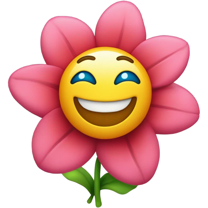 une fleure vivante avec une bouche et des yeux emoji