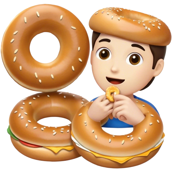 Throw up eating bagels emoji