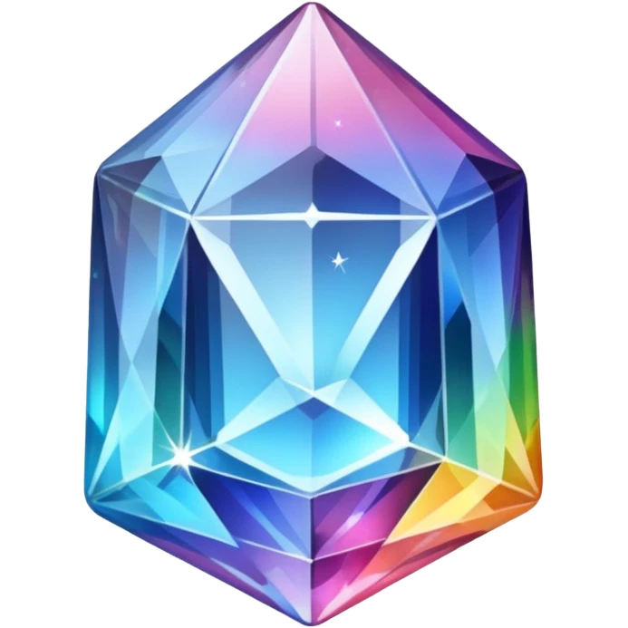 A big crystal (no background)(The crystal has many colours) emoji