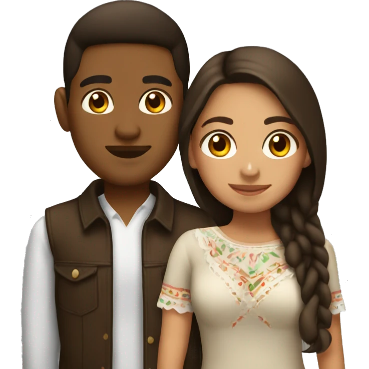 Mexican girl with brown boyfriend emoji