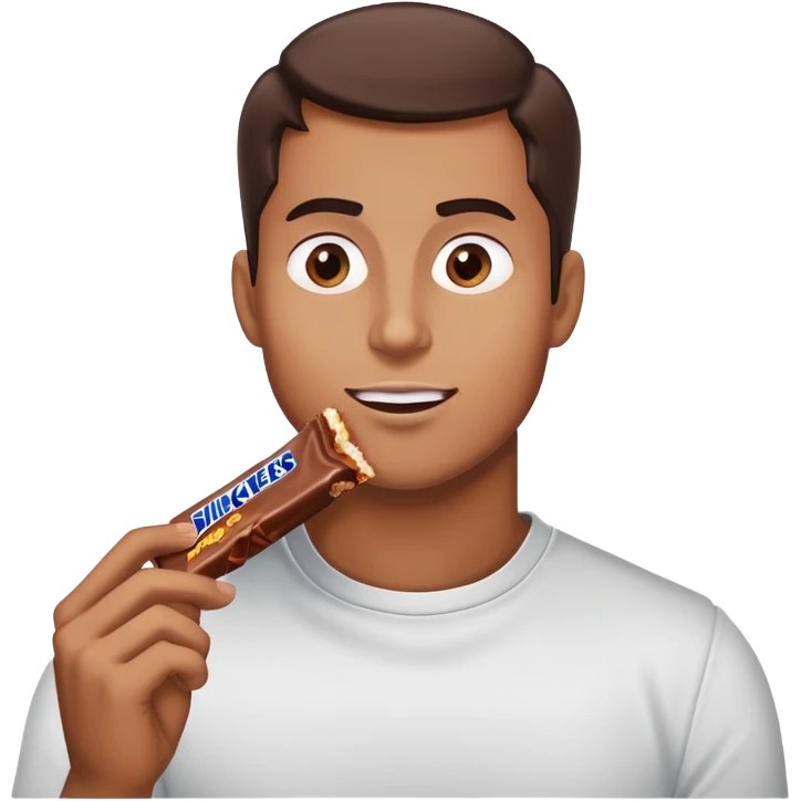 Man eating a snickers bar emoji