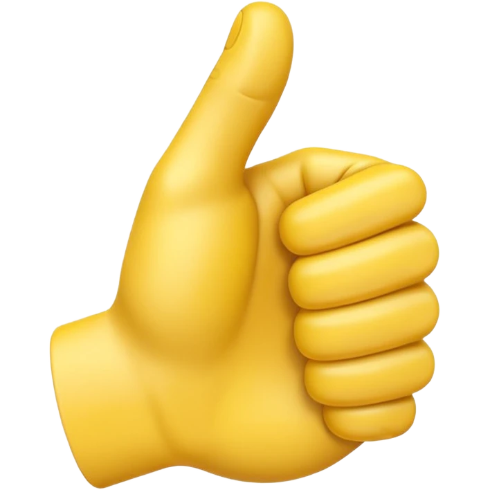 A 3D Apple-style yellow hand emoji, closed fist with thumb pointing backward over the shoulder direction, smooth rounded shape, shiny surface, clean minimal background. AND MOTİON LİNE emoji