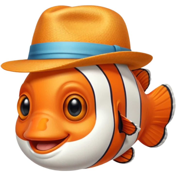 Clownfish with a fedora, smiling emoji