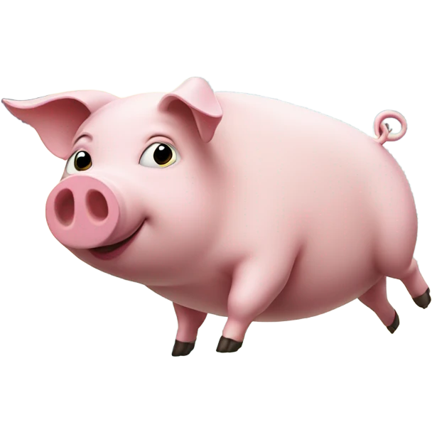 Pig flying over the top of the moon emoji