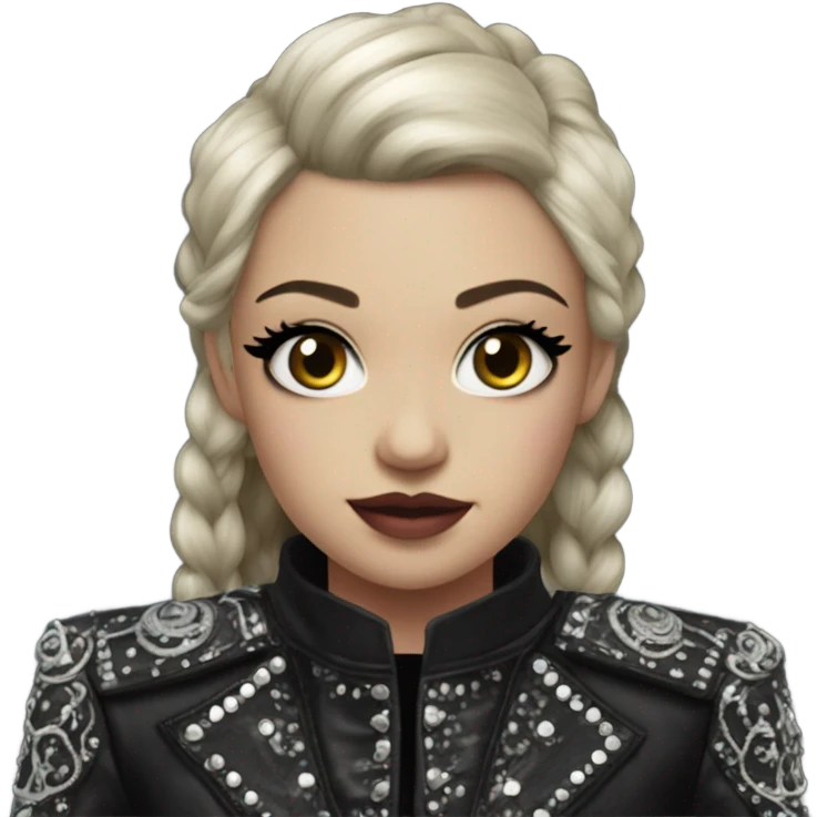 gothic  black ponyhair jacket  emoji