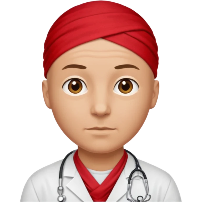 bald doctor with short bandanna emoji